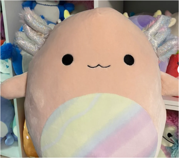 Pale Rainbow Glitter Archie the Axolotl Squishmallow