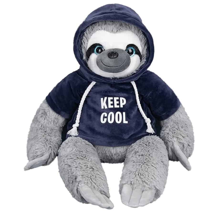 Sloth Stuffed Animal Soft Three-Toed Removable Blue T-Shirt 