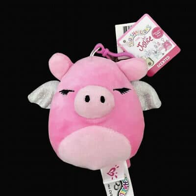 Joy Flying Pig Justice Exclusive Clip Keychain Rare Htf Squishmallows