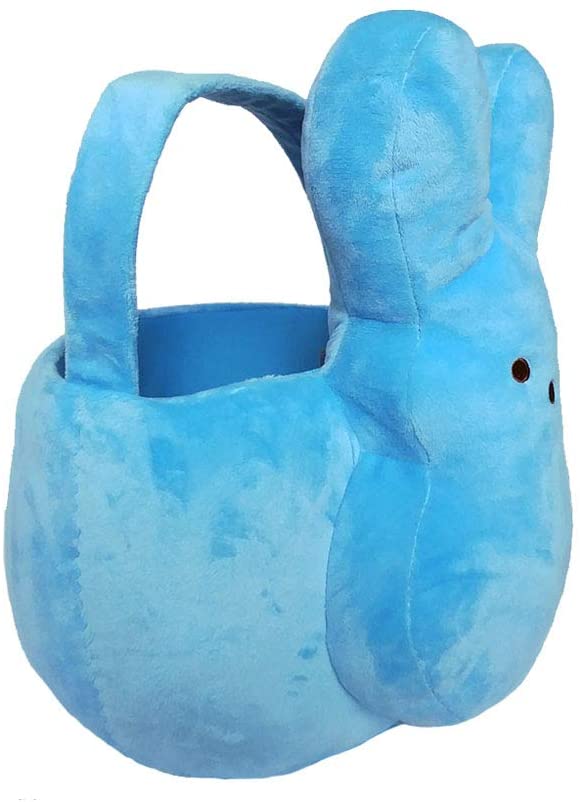 Peeps Bunny Plush Easter Egg Hunt Basket Blue Medium