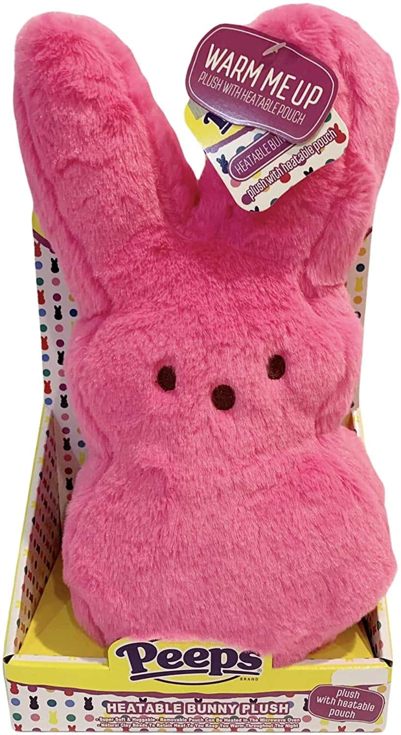 Peeps Heatable Plush Bunny, Removable Microwavable Pouch, Pink