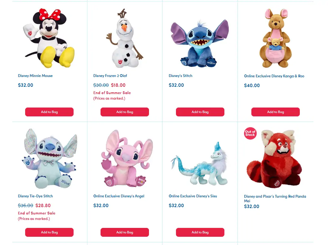 Build-a-Bear Disney Collection Guide - Avid Plush