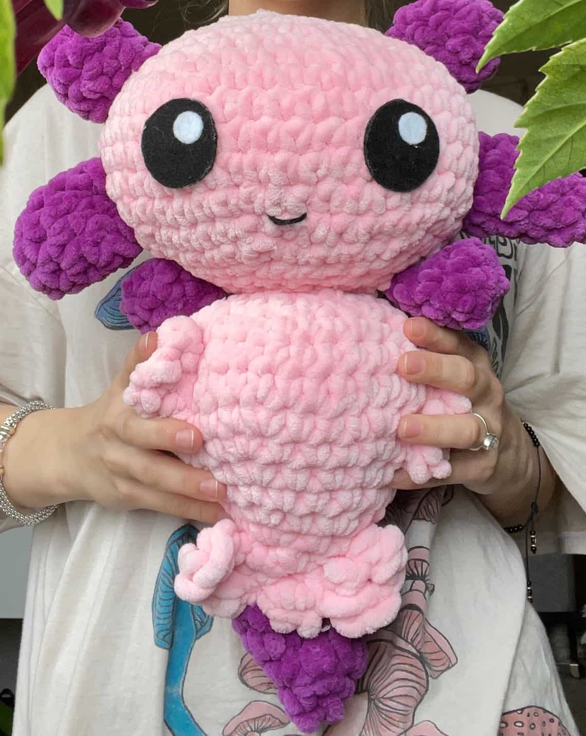 Giant Chenille Plush Axolotl