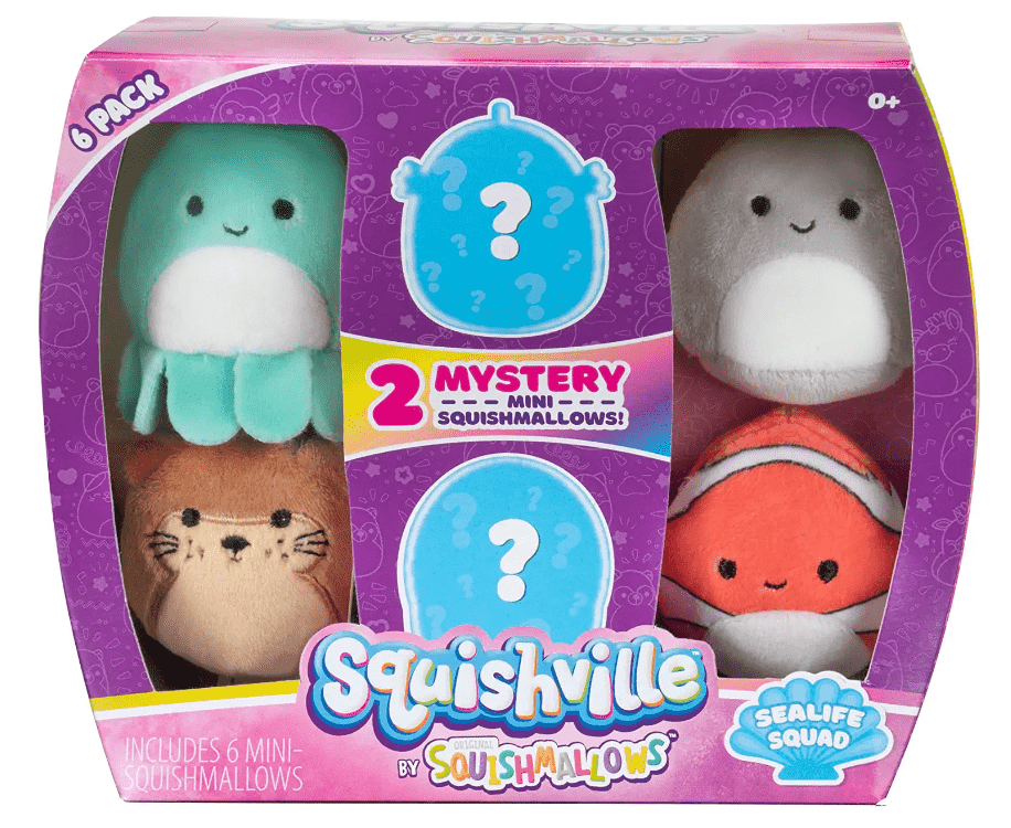 Mini Squishmallow Sealife Squad 6-Pack Assortment