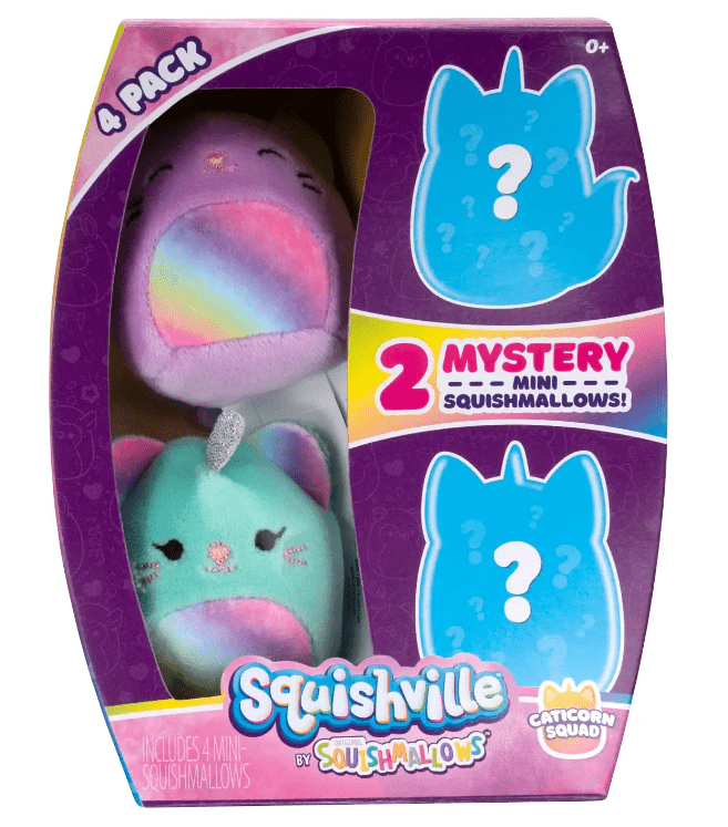 Squishville Squishmallow Caticorn Mystery Squad set of 4