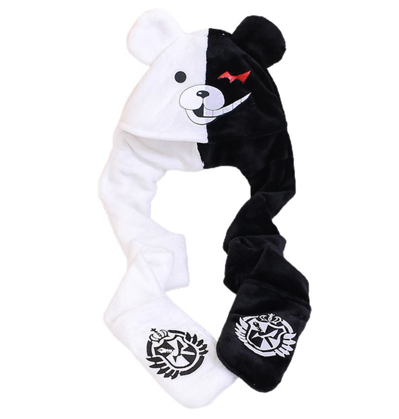 danganronpa monokuma plush cosplay beanie