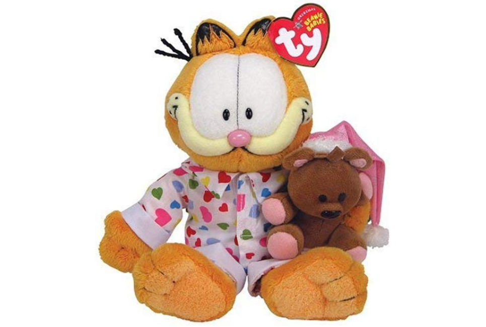 Ty Goodnight Garfield The Cat Plush in Pajamas with Pookie 