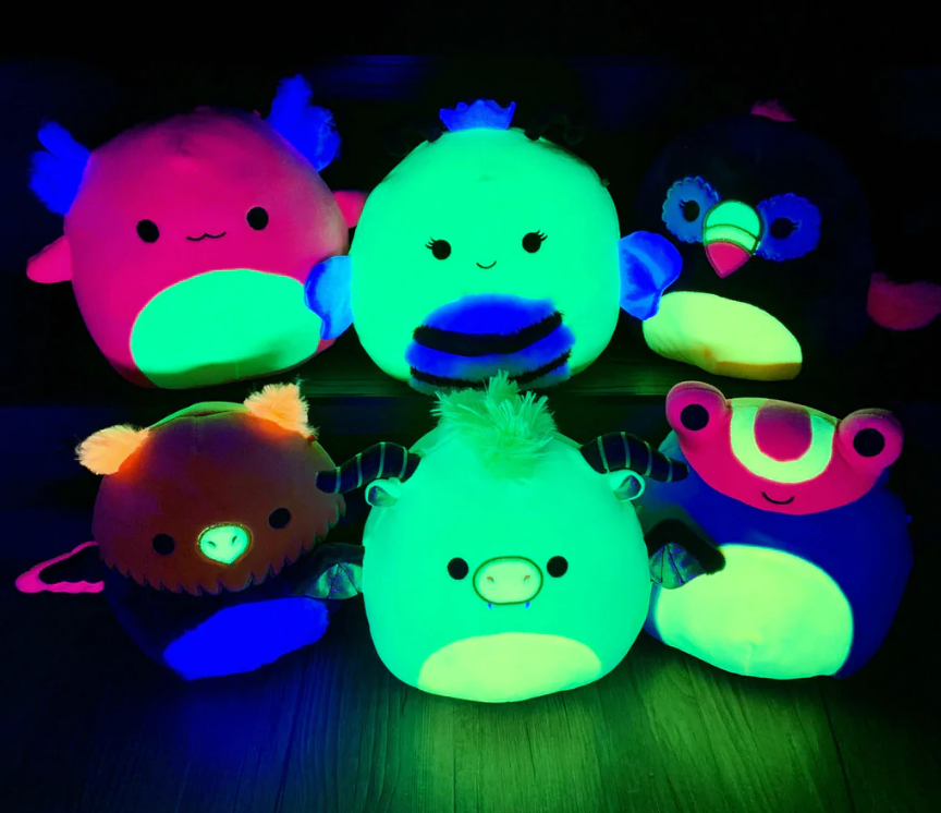 squishmallow sunny the bee blacklight plush toy