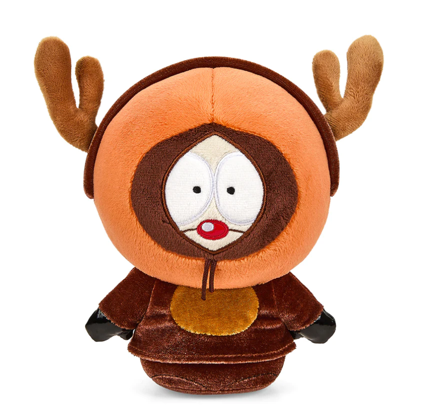 kenny plush wearing a reindeer costume