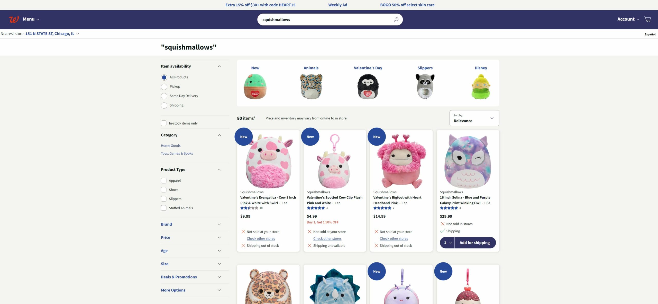 Walgreens Where to Buy Squishmallows Online