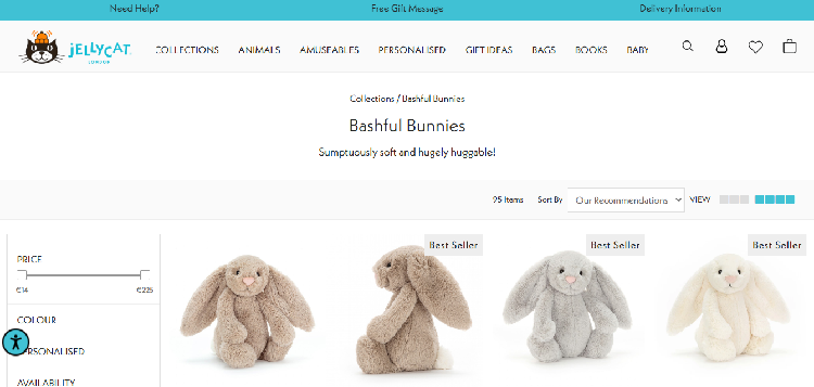 jellycat bashful bunnies collection